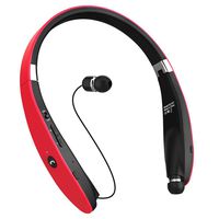Bluetooth Headphones, Dostyle V4.1 Bluetooth Headset Wireless Stereo Neckband Foldable Sport Earbuds w/Mic and Retractable Earbuds Compatible for All Cellphones Samsung Galaxy and Android Phones - Red