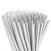 ALINK Metallic Silver Paper Straws, Biodegradable Disposable Party Drinking Straws, Pack of 100