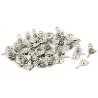 Aexit 14 Sets Household Batteries Metal 2 x AAA Batteries Positive Negative Spring Plate 3.7V Silver Tone