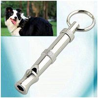 TOX Pet Dog Training Obedience Whistle Ultrasonic Supersonic Sound Pitch Black Quiet Adjustable Flute Puppy New Metal Silver Keychain Ultra Sonic (Silver)