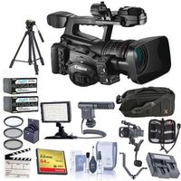 Canon XF-305 High Definition Pro Camcorder, Bundle with Video Bag, 2X Spare Battery, 64GB Compact Flash Card, Tripod, Video Light, 82mm Filter Kit, Shotgun Mic, Cleaning Kit, and More