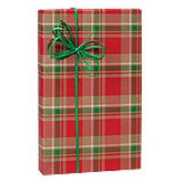NW Christmas Plaid Kraft Wrap Roll - 24 Inches x 85 Feet Long - 4 Rolls