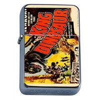 Silver Flip Top Oil Lighter Vintage Poster D-183 King Dinosaur Terror Monster