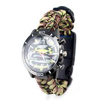 Multifunctional Survival Bracelet Watch, Men and Women Outdoor Waterproof Sports Watch, 7 in 1 Survival Kit Tools,E