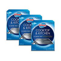 Glisten Cooktop and Oven Kitchen Cleaning Pads – Heavy-Duty Grease Dissolving Cleaners, No-Streak Shine, Fresh Lemon Aroma – For Glass Cooktops, Gas Ranges, Ovens, Microwaves – 24 Large/48 Small Pads