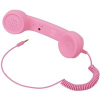 SANOXY Phone Retro Handset (3.5mm) Mic Retro POP Cell Phone Handset for Mac iPhone Ipad,Nokia Gift Item (Pink)