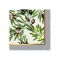X&O Paper Goods TW7-20732 Lunch Napkin (20Ct), Olive