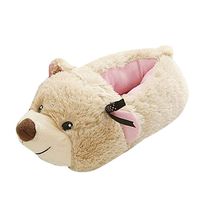 Shusuen Women Cute Cartoon Animal Elk Warm Plush Lining Non-Slip Slippers Winter Home Shoes Brown