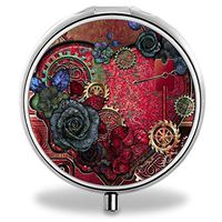 IMLONE Pill Organizer- Sliver Weekly Pill Boxes with 3 Components and Mirror for Travelling and Daily Needs,Compartments to Hold Vitamins, Cod Liver Oil, Supplements and Medication