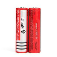 UltraFire Battery 3.7V Rechargeable 2600mAh Button Top Batteries 2 Pack UFB26