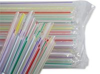 40 Fat Drinking Straw for Boba or Rehab Clear with Color Stripe