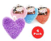 [New]Peachy At Home Cute Dish Scrubber| No-Odor Dish Sponge| Antibacterial Dish Cloths| Dry-Fast | Eco-Friendly Dish Scrubbers | Unique Design & Color Net Cloth Scrubber, (Purple Heart Set [4pack])
