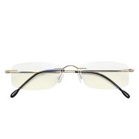LianSan Titanium Lightweight Fashion Rimless Rectangle Blue Light Blocking Reading Glasses for Men and Women Readers 8020 Gold 1.50