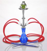 4 hose 21" Hummus Blue Hookah Shisha Nargila water glass vase pipes smoke sale