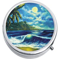 Diamond Head Hawaii Moon Medicine Vitamin Pill Box