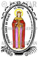 St Irene Patron Saint of Peace 4"x6" Set of 6 Linen Postcards