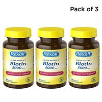 Rexall Biotin 5000 mcg - Capsules - 90 ct. (Pack of 3)