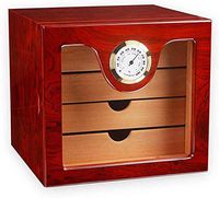 Personality aesthetic ashtray Cigar humidors, cigar boxes cigar box cedar wood grain mahogany piano paint four small humidor cigar box to maintain the original flavor Household large capacity, ashtray