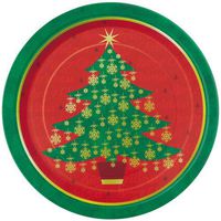 Golden Christmas Tree Dessert Plates, 8ct