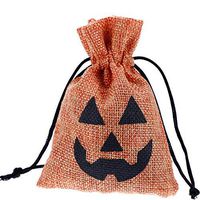 Blulu 30 Pack Halloween Pumpkin Bags Treat Bags Drawstring Goodies Bag for Trick or Treat Party Favors, 3.5 x 5 Inches