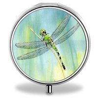 IMLONE Pill Organizer, Customized Dragonfly Pill Boxes with 3 Components for Purse