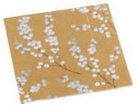 Entertaining with Caspari Berry Branches Paper Cocktail Napkin Package, Gold and White