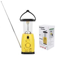 Solar Charged Outdoor FM/AM Radio Emergency LED Flashlight Hand Crank Dynamo Power Bank