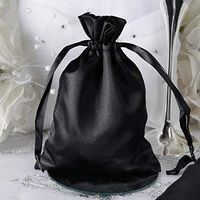 Efavormart 60PCS Black Satin Gift Bag Drawstring Pouch Wedding Favors Bridal Shower Candy Jewelry Bags - 5"x7"