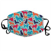 Colour The Dog Dog Fashion Mask Adjustable Elastic Belt Dust Mask, Pollen Proof, Half Face Mask/Cover For Both Men And Women