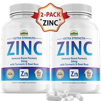Zinc for Immune Support Booster, Zinc Vitamin Supplements for Adults Kids - Zinc Pills with Vitamin C Immunity Boost Tablet Alternative to Lozenge, Chewable Tablet, Liquids (2-Bottles Pack)