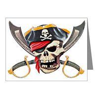 Note Card Pirate Skull Eyepatch Gold Tooth