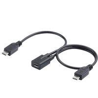 Electop Micro USB Female to 2 Micro USB Male Splitter Cable