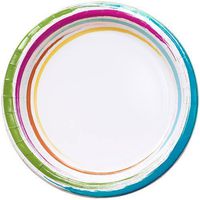 Nicole Home Collection 24 Count Brushstrokes Dinnerware Paper Plate, 10-Inch