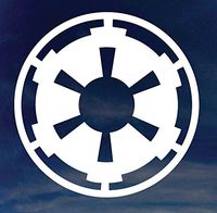STAR WARS MOVIE GALATIC EMPIRE LOGO VINYL STICKERS SYMBOL 5.5" DECORATIVE DIE CUT DECAL FOR CARS TABLETS LAPTOPS SKATEBOARD - WHITE