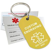 My Identity Doctor - Custom Engraved Medical Alert Keychain, Yellow Aluminum, 2 x 1.12 Inches