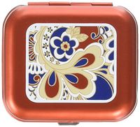 Light Weight Metal Divided Pill Box Pillbox Case Hinged (Emerald Meadows Golden Foliage)