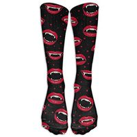 Halloween Sexy Red Vampire Lips Knee High Graduated Compression Socks For Women And Men - Best Medical Nursing Travel Flight Socks - Running Fitness