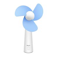 BicycleStore Personal Handheld Fan, Portable Mini Pocket Fan with Foam Blades, Small Quiet Desk Fan Powered by USB or Rechargeable Battery for Office, Table, Travel, Camping (Blue)