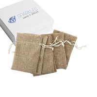 Sparkles Make It Special 6-pcs 5 x 7 Inch Burlap Favor Bags Rustic Wedding Party Gift Pouches Brown