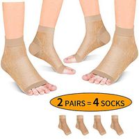 Fondenn Plantar Fasciitis Socks (2 Pairs), Compression Foot Sleeves with Heel Arch & Ankle Support, Foot Care Compression Sleeve for Men & Women