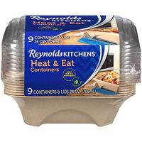 Reynolds Kitchens Heat & Eat Containers (Disposable, 24 Ounce, 9 Count)