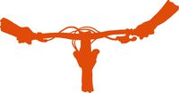 hBARSCI Mountain Bike Rider View Vinyl Decal - 5 Inches - for Cars, Trucks, Windows, Laptops, Tablets, Outdoor-Grade 2.5mil Thick Vinyl - Orange
