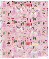 Punch Studio Little Princess Castle Continuous Foil Gift Wrap Paper Roll 66272, Pink