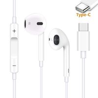 CNSZNAT Type C Headphone with Microphone, USB Type C Digital Earphones Volume Control, Wired USB C Earbuds for Google Pixel 2 3 XL Huawei Mate 10/P20/Pro, Moto Z/2/3, HTC U11/12, Essential PH-1 MI