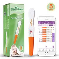 Easy@Home 5 Pregnancy Test Sticks - hCG Midstream Tests, Powered by Premom Ovulation Predictor iOS and Android App, 5 hCG Test