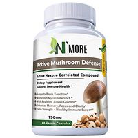 Six Active Mushroom Defense with Active Hexose Correlated Compound Dietary Supplement Supports Immune Health 60 Veggie Capsules 750 mg