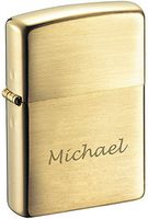 Personalized Zippo Brushed Brass Finish Lighter with Free Engraving