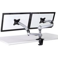 Cotytech Expandable Dual Desk Mount Spring Arm Clamp Base - Silver (DM-GS212-C)