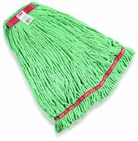 Rubbermaid Commercial FGA21306GR00 Web Foot Shrinkless Wet Mop, Large, 1-inch Red Headband, Green