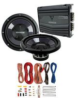 2) New Kenwood KFC-W112S 12" 1600W Car Subwoofers + KAC-5206 400W Amp + Amp Kit